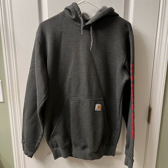 Carhartt Other - Carhartt Dark Gray Hoodie with Red Logo